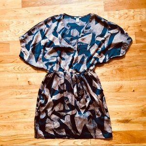 Bar iii Kimono Silky Faux Wrap Dress Sz M